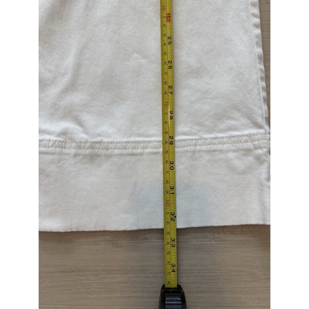 Maeve By Anthropologie Womens Buttoned Cropped Wide-Leg Culottes White Pants 00P - Picture 12 of 13